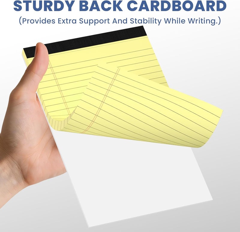 Ciphyfee 6pcs Small Note Pads, Yellow Notepads 5x8 College Ruled Notebook, Writing Pads 5 x 8, Legal Pads, Memo Pad Paper Perforate Narrow Ruled Notebooks for Work, School, Office,30 Sheets/Pack - Image 5